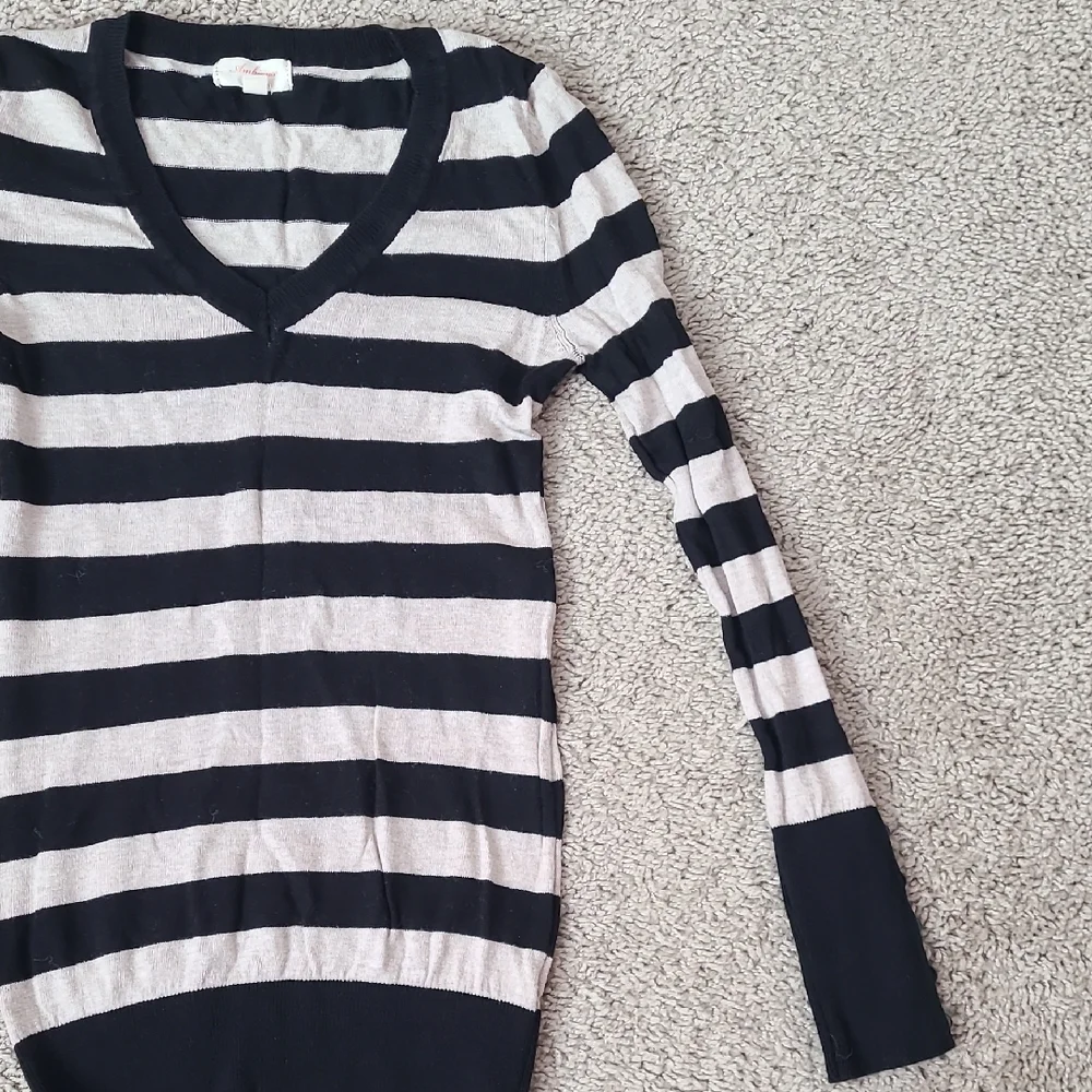 Ambiance Striped V-Neck Sweater